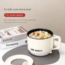 可折疊電炒鍋,宿舍家用便攜式單人迷你火鍋,一體電器 - 白色 - 查看 1