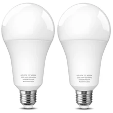 2 顆 A70 17w Led 燈泡,明亮 6000k 冷白光,e27 底座,不調光,超亮 1600 流明,耐用塑膠封裝鋁,多用途家用照明 - 白色 - 查看 1