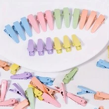 50个装小号鳄鱼夹纯色发夹简约款发夹适合侧发女生可爱发夹 - 淺藍色 - 查看 5