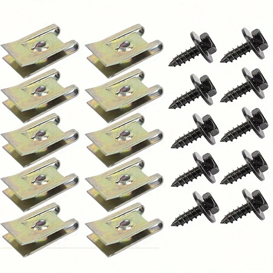 40pcs U-Clip Self-Tapping Screw For Car Refit, Used For Fixing Mudguard, Bumper, Protecting Clip, Interior Spare Parts, With Car Fastening Disassembly Tool Kit - Multicolor - View 1