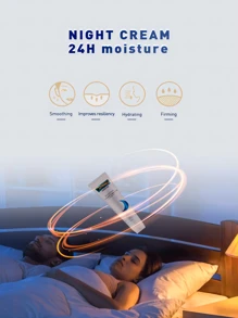 HEMEIEL 1入裝/2入裝保濕精華液,含玻尿酸和膠原蛋白的晚霜,可使臉部和頸部肌膚光滑,女士專用美容面霜,超強保濕能力,旅行必備品 - 藍色 - 查看 4