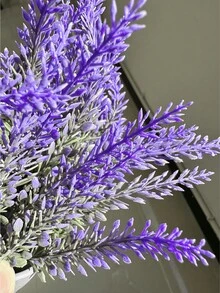 1pc Mini Faux Plant, Purple Artificial Wheat Grass In Pot, Suitable For Home Office Bedroom Bathroom Shelf Greening Decoration, House Ornament - White - View 8