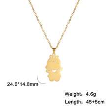 1條女士不鏽鋼愛情圖案卡通男孩和女孩吊墜項鍊,家庭聖誕禮物 - 小人系列 - 查看 21