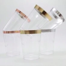 20 chiếc cốc viền bạc 200ml, cốc nước, cốc nước ép. - Bạc - Xem 6