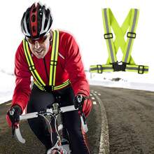 Reflective Vest High Visibility Weave Tape Night Safety Back Strap Elastic Reflective Clothing Cycling Running Clothes - Yellow - View 1