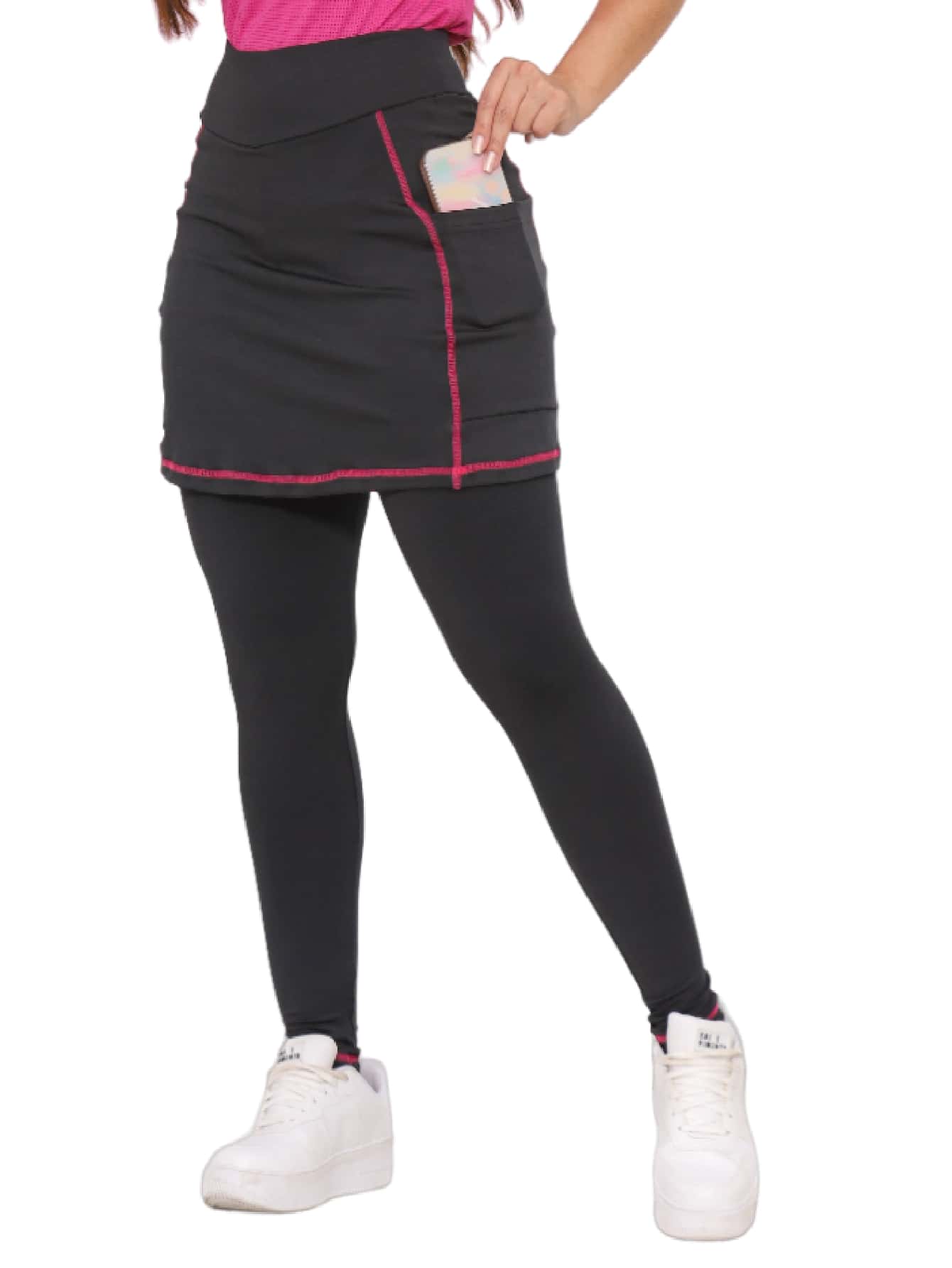 Women Outdoor Leggings - 玫紅色 - 查看 1