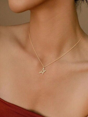 1入新款時尚優雅情書女士吊墜項鍊，作為假日禮物紀念日禮物情人節禮物