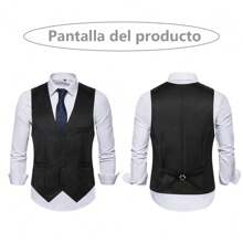 Chaleco De Traje, Clásico, Ejecutivo, Corte Regular P/hombre - Negro - Ver 6