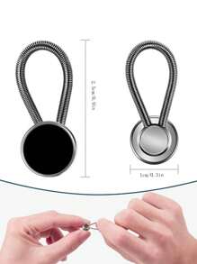 2 Pièces Extenseurs De Col Boutons Métalliques, Extenseurs De Cou De Cravate De Costume De Chemise Stretch À La Taille Des Pantalons En Jean, Boucle D'extension De Verrouillage Flexible (note : 10 Mm)
