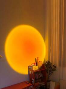 1pc Rgb Sunset Lamp 16-Color Remote Control Atmosphere Light Led Projection Rainbow Light For Live Streaming Mood Lighting - màu đen - Xem 4