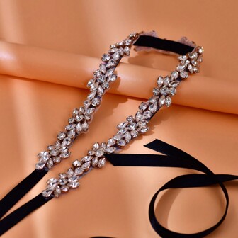 1pc Bridal Thin Waist Belt With Shiny Rhinestones And Bridesmaids Waist Wrap For Formal Dress Decoration. Valentine's Day Accessories