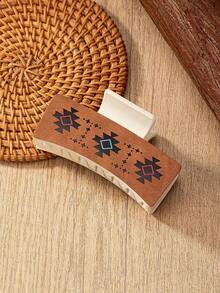 1入pu皮革亞克力西部圖案印花沙漠仙人掌裝飾髮卡,應節禮物贈予女性、妻子、女兒 - 白色 - 查看 7