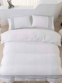 Capa De Edredom Duvet Queen Com Fronhas Roupa De Cama 2,40 x 2,60 Bordada Bordado Travesseiro