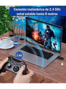 Wireless Gamepad Control For Video Games Compatible With PC Steam Epic Games Emulators - 黑色 - 查看 7