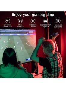 Wireless Gamepad Control For Video Games Compatible With PC Steam Epic Games Emulators - 黑色 - 查看 9