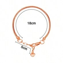 1入經典時尚多彩蛇骨珠心形手鍊，可調節，適合日常佩戴，DIY珠寶手鍊，金色/銀色/玫瑰金，16mm / 18mm / 20mm / 21mm - 彩色 - 查看 21