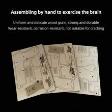 1件 玩具槍，積木構造槍，新款3D三維木質拼裝槍，沙漠之鷹，左輪手槍，玩具手槍有三種（左輪手槍） - 左輪 - 查看 10