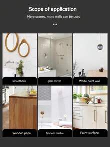 豪華壁掛式牙刷架套裝,帶自粘多功能浴室收納架、牙膏挤压器和漱口杯架 - 透明白色 - 查看 9