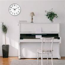 White Analog Wall Clocks Battery Operated,12 Inch Silent Non Ticking Modern Wall Clock For Living Room Bedroom Kitchen Office Classroom Decor - Black Frame On White Background - View 6