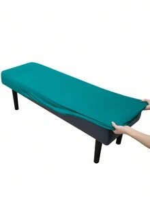 1 件純色牛奶絲長凳套,現代簡約彈性可拉伸聚酯纖維防塵可拆卸長凳套,適合客廳和臥室,適合所有季節 - 水鴨藍 - 查看 4