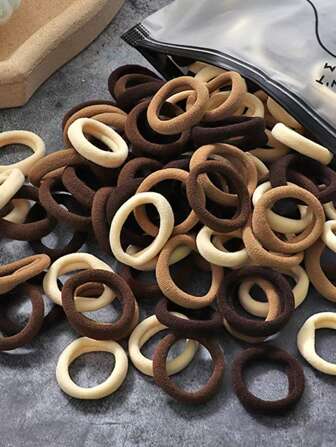 50 件女士纯色发带，弹性发带，无损伤马尾辫固定配件，秋季，头发，发饰，配饰，女士发饰，旅行，发饰，女士配饰，发饰，女士发饰，美发工具，头发用品，用品，美容配饰