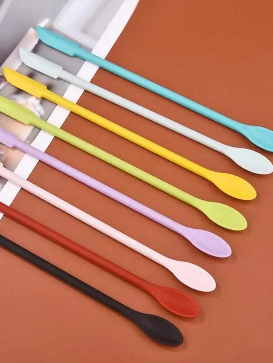 1 PC Double-End Silicone Sealing Wax Spatula Tool Multifunctional Wax Seal Stir Sticks Heat-Resistant Silicone Scraper For Sealing Wax Spoon Clean Mixing Resin Art & Craft Projects Sealing Wax Tools Accessories - Blue - View 1