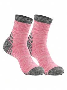 1雙戶外加厚毛巾底部吸濕透氣跑步襪,適用於跑步和徒步旅行 - 彩色 - 查看 3