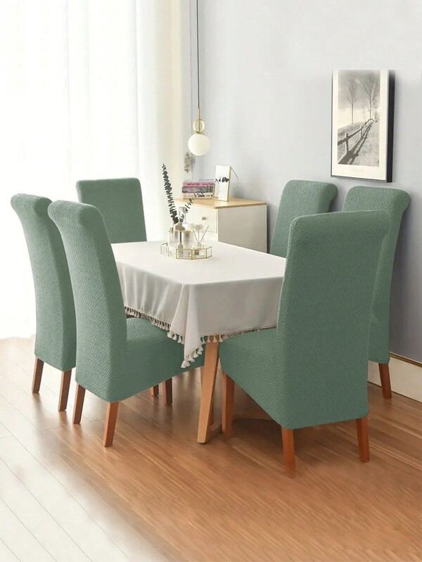 1pc All Seasons High Stretch Dining Chair Cover, Modern Polyester