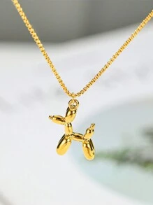 Balloon & 3d Dog Design Titanium Steel Necklace, Uncommon Collarbone Chain For Young Girls - Pendant Necklace - View 4