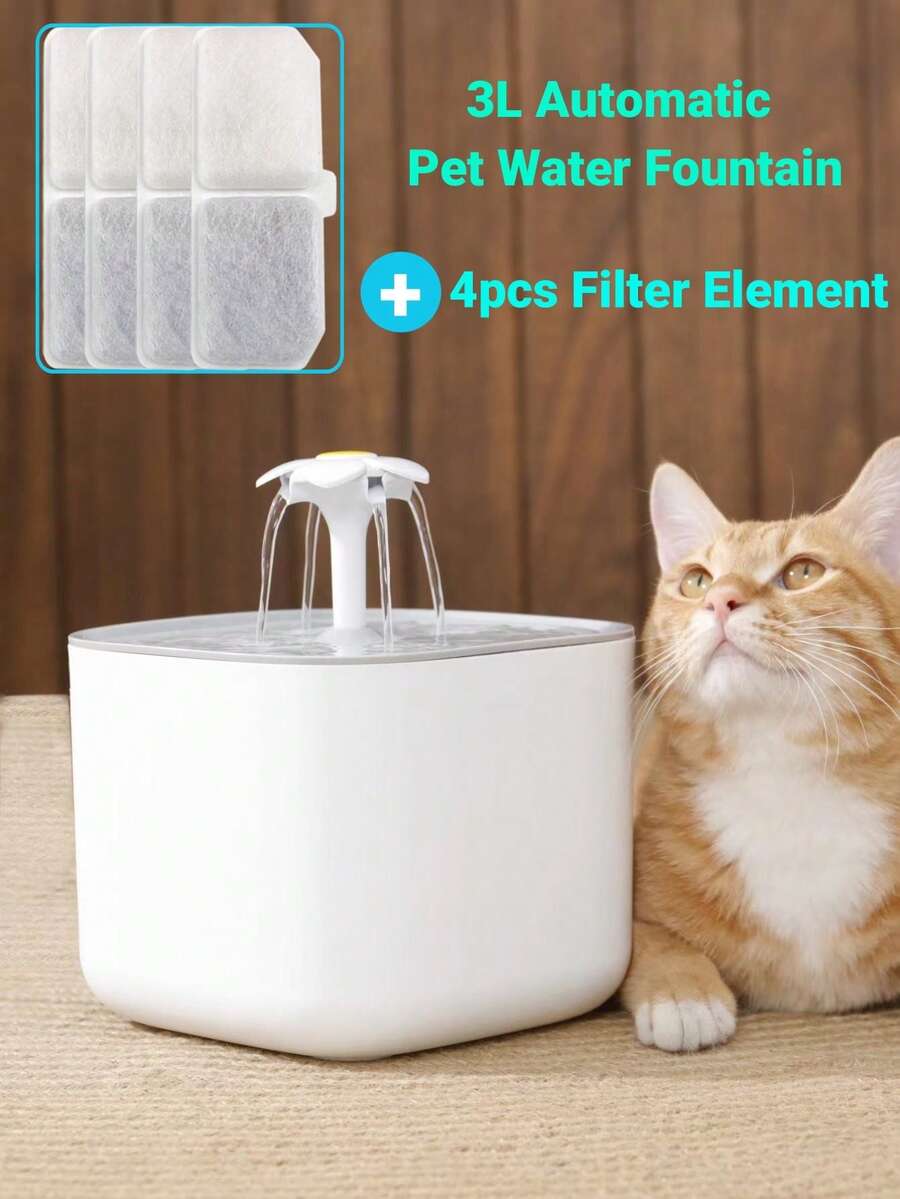 1入組，3L寵物自動過濾飲水器，附帶4件可供使用2個月的濾心，可靜音為貓和小中型犬提供大容量飲水設施，可單獨購買可更換水泵 - 3L - 查看 1