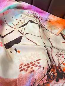 1條女士新款韓國風柔軟優雅的絲質秋冬圍巾,多功能設計 - 彩色 - 查看 3