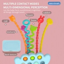 Random Color Parts, Montessori Infant Toy, Baby Toy Finger Rope Fun Press Toy, Children'S Sensory Training Toy, Finger Grasp Ability Training Early Educational Toy, Infant Gum Finger Toy, Multifunctional Baby Toy, Boy Girl Birthday Gift - White - View 11