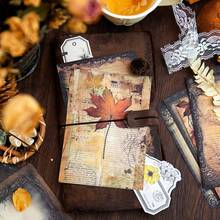 YANJI 20入組復古手帳diy裝飾植物和花卉主題背景紙,個性化拼貼材料適用於計畫和創意學校文具 - 橘色 - 查看 4