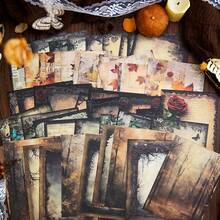 YANJI 20入組復古手帳diy裝飾植物和花卉主題背景紙,個性化拼貼材料適用於計畫和創意學校文具 - 橘色 - 查看 6