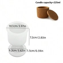 1 件硅胶材料 DIY 手工蜡烛制作模具带盖适用于不对称石膏水晶环氧水泥杯家居装饰配件 - 白色 - 查看 2