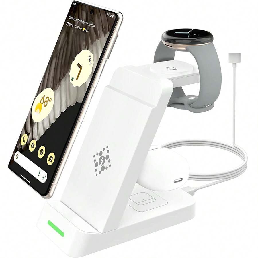 Upgraded 3 In 1 Wireless Charger.For Pixel Watch,Pixel 8/7/6 (Pro)/Fold/7a/5/4, Pixel Buds Pro
