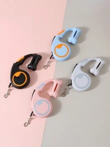 1pc Pet Retractable Leash, Multi-Color Options Suitable For Small & Medium Dogs, Gray Or Black Random Color