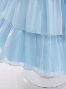 少女鄰家甜心優雅華麗派對禮服，優雅華麗公主裙 - 藍色 - 查看 7