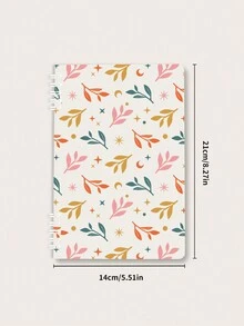 1pc 60 Sheets Bohemian Style Notebook With Tree Leaf Cover, Creative Spiral Journal For Students And Office - Multicolor - View 2
