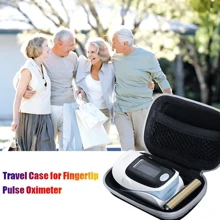 1 pieza Bolsa de almacenamiento de oxímetro de dedo con cubierta de pulso de punta de dedo especialmente diseñada para el protector de silicona de oxímetro de flexibilidad de la caja de oxímetro resistente al desgaste para el hogar y los viajes (solo la caja). La bolsa de almacenamiento también puede instalarse para audífonos.