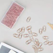 30/50/100入迷你彩色星型書籤夾,金屬防滑書針小夾用於分類和整理文件辦公學校家用 - 玫瑰金 - 查看 4