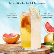 4/6pcs  Glass Cups, 16.9oz Can Shape Drinking Glasses Beer Glasses Tumbler Cups Water Bottles For Iced Coffee, Cocktail, Beer, Soda - Clear - View 7