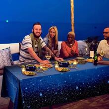 1pc Birthday Party Tablecloth Starry Sky Printed Peva Waterproof & Oil-Proof Table Cover - one-size - View 4