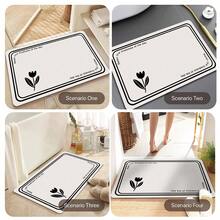 1pc Rubber Material Cartoon Simple Flower Pattern Absorbent, Anti-Slip And Machine Washable Mat In Three Sizes, Suitable For Entrance, Bathtub, Shower Room And Other Areas In Bathroom - Apricot - View 2