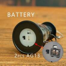 1入組塑膠無火電動燈籠燈,聖誕節閃爍led蠟燭燈,適用於庭院花園,電池運行的老式燈泡夜燈,青銅閃爍燈,聖誕和萬聖節裝飾 - 銅色 - 查看 7