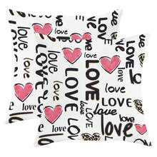 2入組愛心黑色和粉色抱枕套,情人節簡約風抱枕套,天鵝絨裝飾性墊套45*45公分/18英寸,適用於情人節派對客廳臥室沙發床上裝飾禮物 - 黑色 - 查看 2