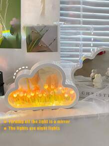 1 Miếng DIY Creative Qủa tặng Hoa uất kim hương Biển Đèn ngủ Với 10 Hoa Đối với Nhà Trang trí , Trang trí ngày lễ , Trang trí tường , Cắm trại , Buổi tiệc , Quà sinh nhật ; Cũng Như A Gương - Hồng - Xem 10