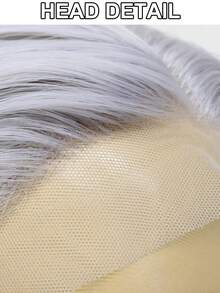 6*4*1 T 部分高清蕾丝优质合成 BOB 女士假发，直发银灰色假发，12 英寸短合成蕾丝前假发，预拔自然发际线高清透明蕾丝假发，中分款式耐热高温纤维发丝，150% 高密度时尚百搭假发，每日万圣节角色扮演假发，非常适合时尚女性和 1 件假发帽 - 淺灰色 - 查看 6