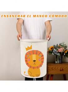 80l洗衣籃,大容量可摺疊洗衣籃,繩柄衣物收納籃子,用於整理和存放兒童衣服或玩具 - 彩色 - 查看 1