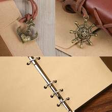 Libreta Vintage De Piel Cuaderno De Bolsillo - Marrón - Ver 4